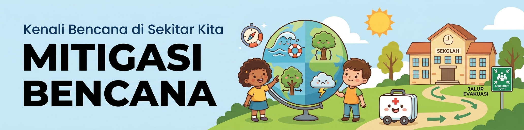 Banner Presentasi (Slide Deck) - Mitigasi Bencana - Kenali Bencana Disekitar Kita